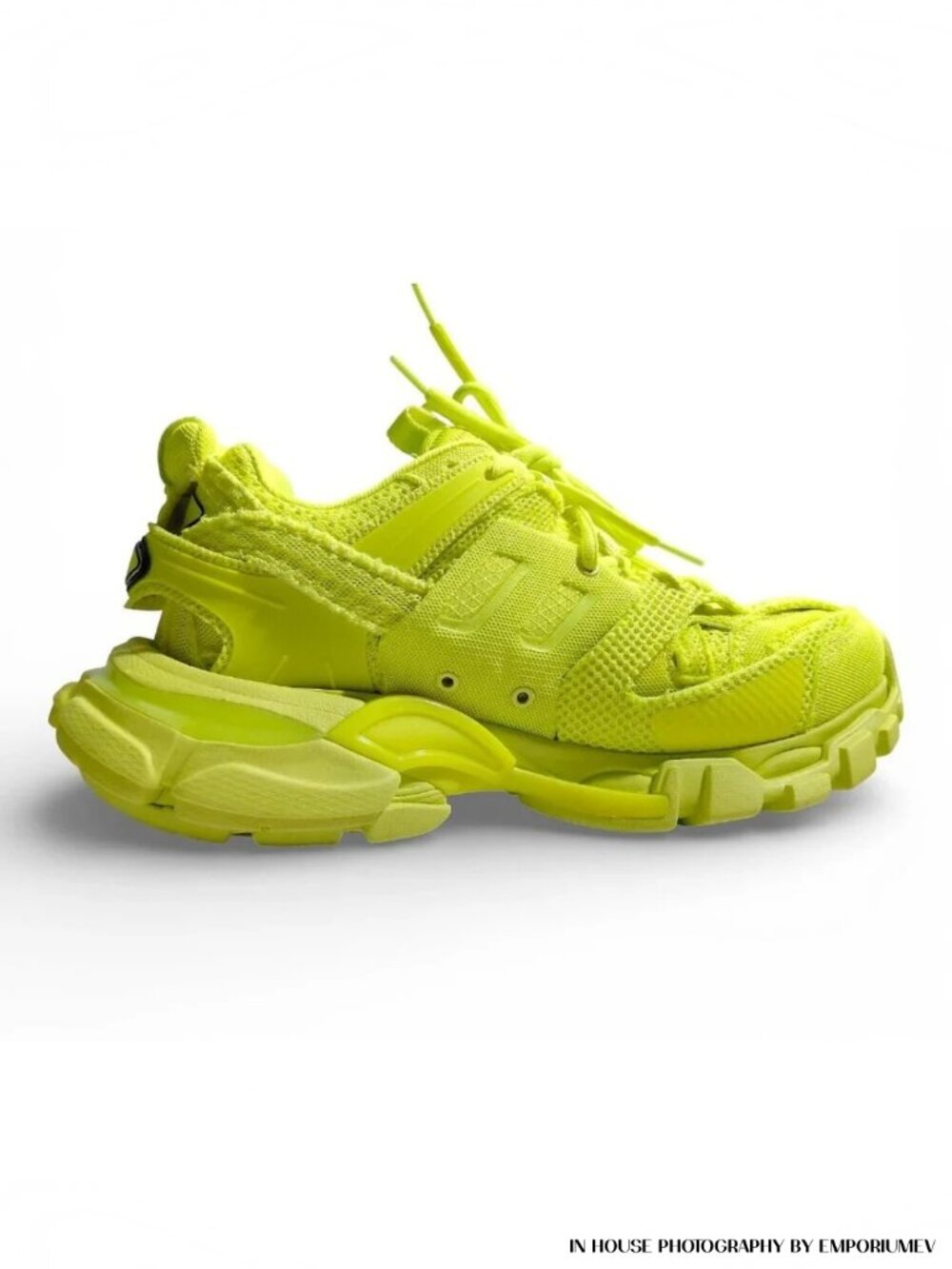 Balenciaga Track Sneakers Neon Yellow Mesh & Nylon Extra Laces NIB Size 37 0592